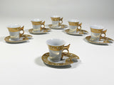 Demitasse Cup and Saucer Gold White Imperial Set Of 6