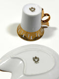 Demitasse Cup and Saucer Gold White Imperial Set Of 6