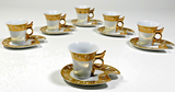Demitasse Cup and Saucer Gold White Imperial Set Of 6