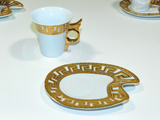 Demitasse Cup and Saucer Gold White Imperial Set Of 6