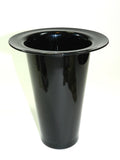 Ebony Black Art Glass Vase Ice Bucket Bottle Chiller Tall Magician Top Hat Prop Blenko Flower Vases Collectable Art Deco Mid Century Moden Barware Kitchen Decor