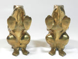 Vintage Brass Frog Bookends Pair