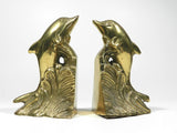 Vintage Brass Dolphin Bookends