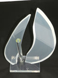Lucite Acrylic Sailboat Sculpture Signed