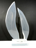 Lucite Acrylic Sailboat Sculpture Signed