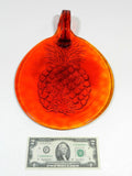 Pineapple Plate Platter Amberina Glass