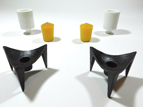 Dansk Candle Holder Cast Iron Pair