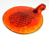 Pineapple Plate Platter Amberina Glass