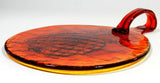 Pineapple Plate Platter Amberina Glass