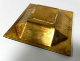 Vintage Toleware Ashtray Gold Gilt Medallion