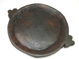 Antique Vintage Large Round Wood Dough Bowl Table Centerpiece Fruit Bowl Hand Carved Deep Brown Color Age Maker Origin Unknown Kitchen Home Decor Wooden Bowls