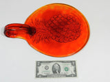 Pineapple Plate Platter Amberina Glass