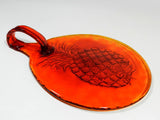 Pineapple Plate Platter Amberina Glass
