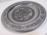 Bicentennial Pewter Collector Plate Eagle USA 1776 - 1976