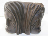 Cigar Ashtray Carved Tribal Face Tiki Hut Decor