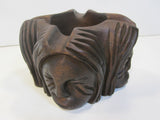 Cigar Ashtray Carved Tribal Face Tiki Hut Decor