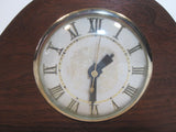 Vintage Electric Wood Mantel Clock Roman Numeral Convex Glass