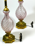 Pair of Vintage Murano Art Glass Lamps