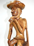 Man Sculpture Wood Wooden Hand Carved