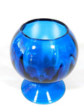 Blenko Blue Art Glass Footed Bowl