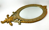Vintage Ornate Wall Mirror Oval Beveled Glass Hollywood Regency