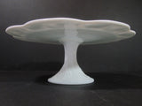 White Milk Glass Pedestal Cake Plate