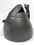 Black Cat Chinese Yixing Zisha Scholar Teapot