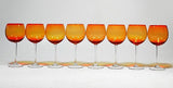 Vintage Blenko Amberina Wine Glasses