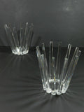 Modern Crystal Glass Candle Holder Pair