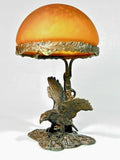 Antique Bronze Eagle Lamp Circa 1920-1935