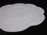 White Milk Glass Pedestal Cake Plate