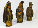 Hand Carved Chinese Wise Men Lot Of 3