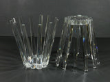 Modern Crystal Glass Candle Holder Pair