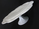 White Milk Glass Pedestal Cake Plate