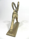 Vintage Brass Big Horn Ram Figurine Sculpture