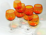Vintage Blenko Amberina Wine Glasses