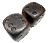 Antique Hand Carved Wood Dice