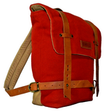 Overland Red Wool And Leather Backpack