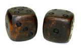 Antique Hand Carved Wood Dice