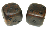 Antique Hand Carved Wood Dice