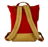 Overland Red Wool And Leather Backpack