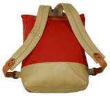 Overland Red Wool And Leather Backpack
