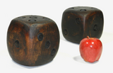 Antique Hand Carved Wood Dice