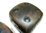 Antique Hand Carved Wood Dice