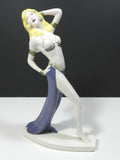 Vintage Art Deco Dancer Porcelain Figurine Signed Annette Hollywood Regency Decor Vegas Show Girl Dancers Handmade Hand Painted Art Nouveau Figural Women Girls 