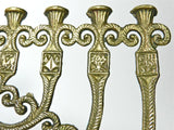 Vintage Brass Bronze Menorah Israel