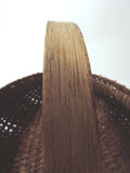 Vintage Miniature Ribbed Buttocks Basket Splint Handle Rare