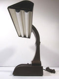 Vintage Antique Industrial Desk Light Swivel Lamp Shade Fluorescent Light Bulb Drafting Architectural Industrial Streamline Atomic Rococo Man Cave Charles Pratt