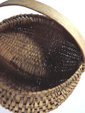 Vintage Miniature Ribbed Buttocks Basket Splint Handle Rare