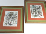 New Orleans Street Scene Picture Artist Signed John Haymson Madame John's Legacy House Vieux Carre Serigraph Silk Screen Watercolor Print Framed Art Work Pair 